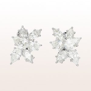 Earrings with diamonds 8,34ct in 18kt white gold