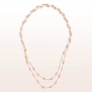 Necklace with baguette-diamonds 14,32ct in 18kt rose gold