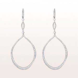 Earrings with brilliants 2,45ct in 18kt white gold