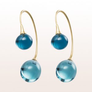 Earrings with topazes in 18kt yellow gold