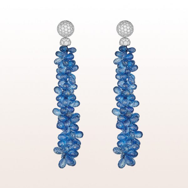 Earrings with kyanite and brilliants in 18kt white gold