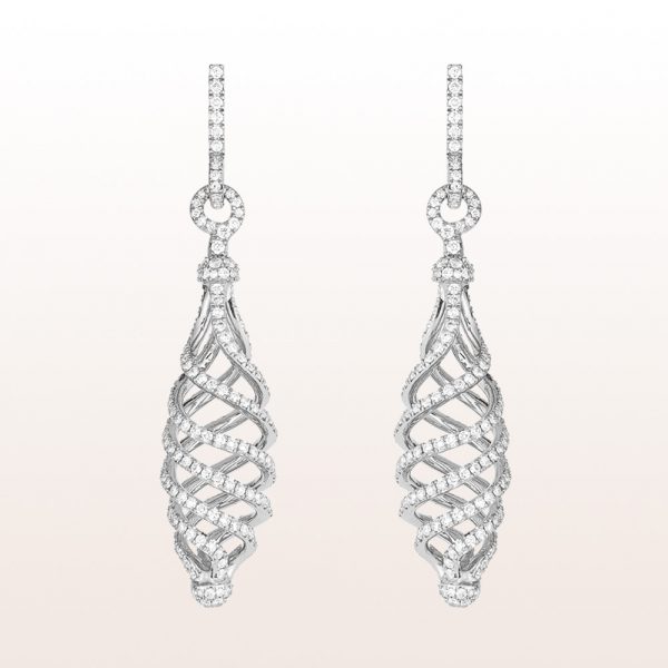 Earrings with brilliants 3,90ct in 18kt white gold