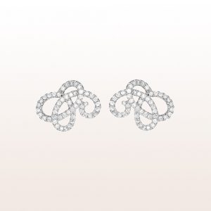 Earrings with brilliants 1,17ct in 18kt white gold