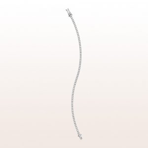 Tennis bracelet with brilliant cut diamonds 1,00ct in 18kt white gold