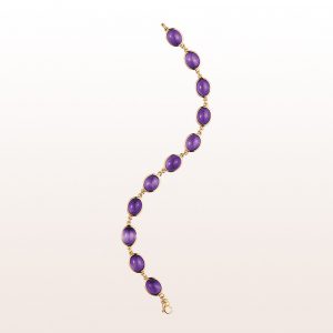 Bracelet with amethyst cabochons 27,32ct in 18kt rose gold