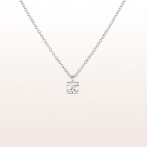 Necklace with brilliant cut diamonds 0,32ct in 18kt white gold