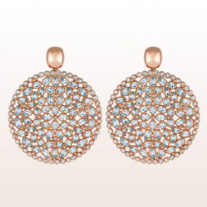 Earrings with topaz slices in 18kt rose gold