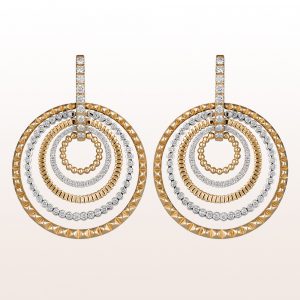 Earrings with brilliants 1,40ct in 18kt yellow- and white gold