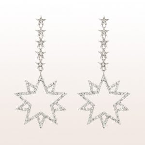 Earrings "Stephanie" with brilliants 1,27ct in 18kt white gold