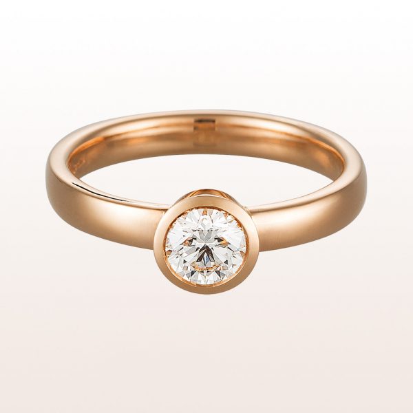 Ring mit Brillant 0,52ct in 18kt Roségold