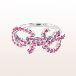 Sailing-knot "Gaffeltop" by designer Julia Obermüller with pink sapphire 1,25ct in 18kt white gold