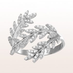Ring with brilliant cut diamonds 0,43ct in 18kt white gold 