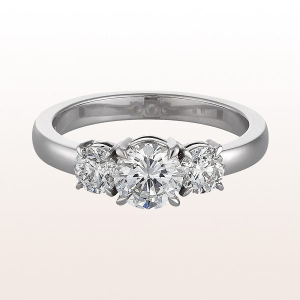 Ring with brilliants 0,70ct and brilliants 0,62ct in 18kt white gold