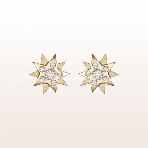Earrings "Gisela" with 12 brilliants 0,34ct in 18kt yellow gold