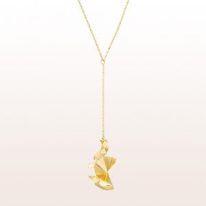 Necklace "Unfold" by designer Ulli Budde in 18kt yellow gold