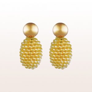 Ohrgehänge mit Citrin-Coccinellas in 18kt Gelbgold