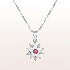 Pendant "Gisela" with ruby 0,13ct in 18kt white gold