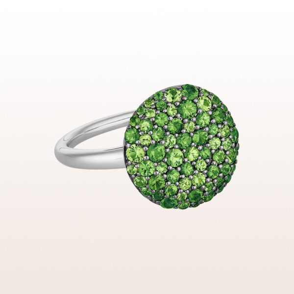 Ring mit Tsavorit 1,62ct in 18kt Weißgold. 
